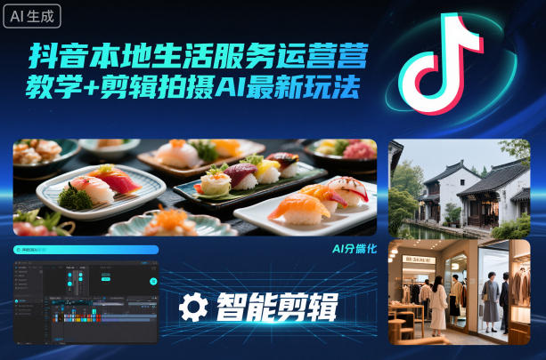 抖音本地生活服务运营教学+剪辑拍摄AI最新玩法-高东资源网