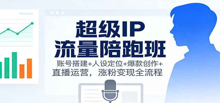 超级IP流量陪跑班：账号搭建+人设定位+爆款创作+直播运营，涨粉变现全流程-高东资源网