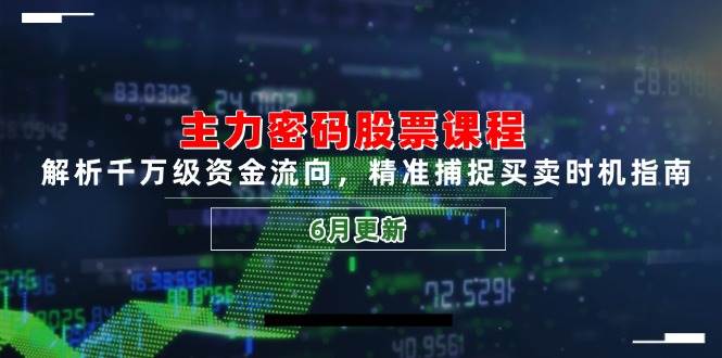（14976期）主力密码股票课程，解析千万级资金流向，精准捕捉买卖时机指南（6月更新）-高东资源网