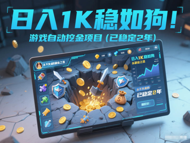 日入1K稳如狗！游戏自动挖金项目(已稳定2年)，永不失业的副业之选【揭秘】-高东资源网