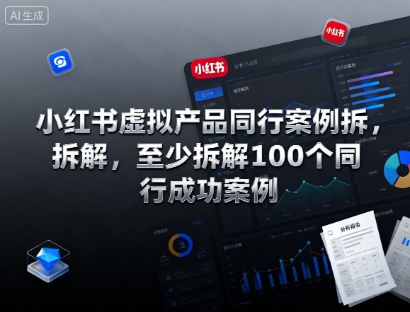 小红书虚拟产品同行案例拆解,至少拆解100个同行成功案例(完结)-高东资源网