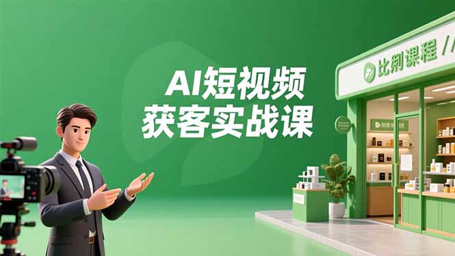AI短视频获客实战课，数字人创作、实体行业应用、精准引流，30天获取客源月入6万+-高东资源网