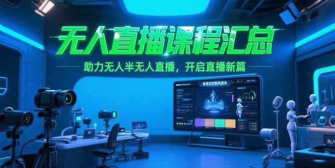 （15218期）无人直播课程汇总，含非实时防风技术，助力无人半无人直播，开启直播新篇-高东资源网