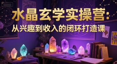 水晶玄学实操营：从兴趣到收入的闭环打造课-高东资源网