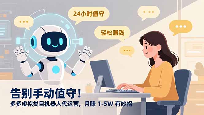 告别手动值守！多多虚拟类目机器人代运营，月赚 1-5W 有妙招-高东资源网