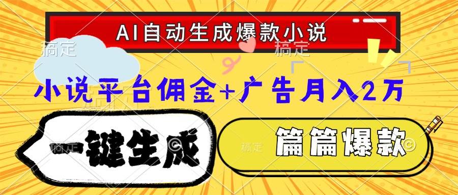 （15051期）Ai自动生成网文爆款小说，一件生成小说大纲、故事情节，每篇都是爆款，…-高东资源网
