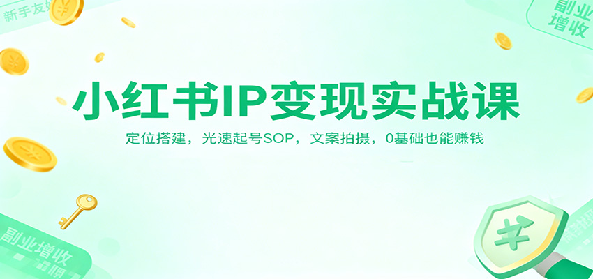 小红书IP变现实战课:定位搭建,光速起号SOP,文案拍摄,0基础也能赚钱-高东资源网