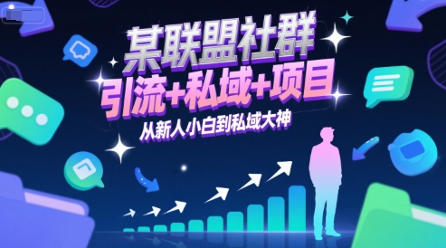 某联盟社群，引流+私域+项目，从新人小白到私域大神-高东资源网