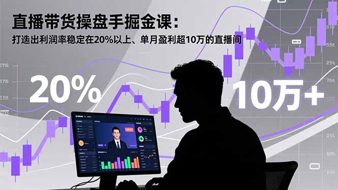 直播带货操盘手掘金课：打造出利润率稳定在20%以上、单月盈利超10万的直播间-高东资源网