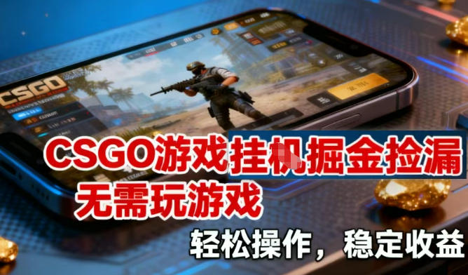 CSGO游戏挂G掘金捡漏，不需要玩游戏，操作简单，收益稳定【揭秘】-高东资源网