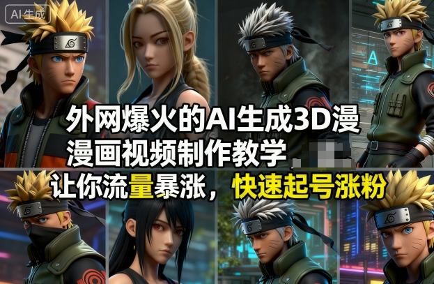 外网爆火的AI生成3D漫画视频制作教学，让你流量暴涨，快速起号涨粉！-高东资源网